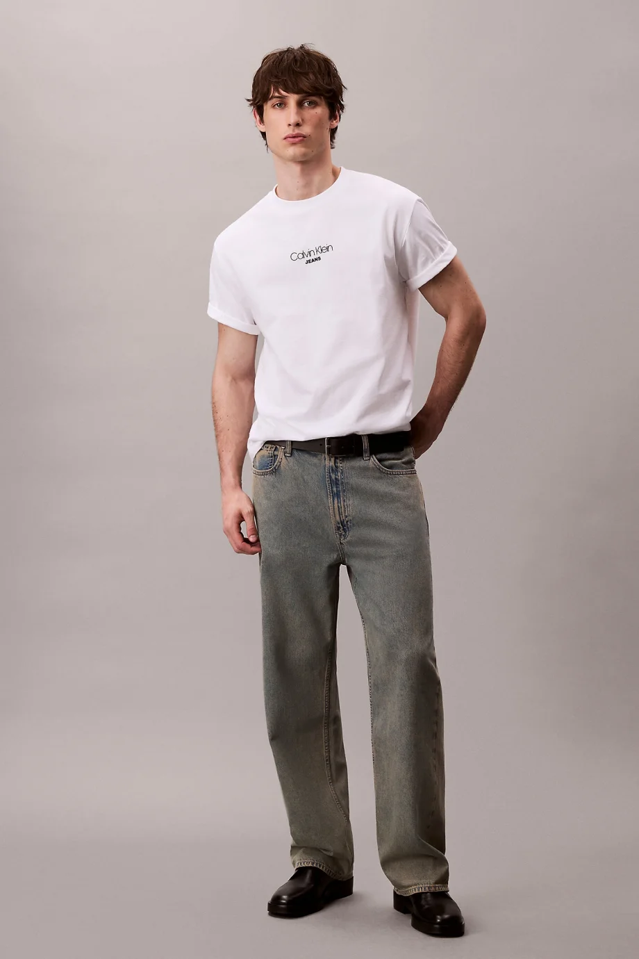 Calvin Klein Ss Graphic Tee Erkek Beyaz T-shirt LV04RC851G-YAA