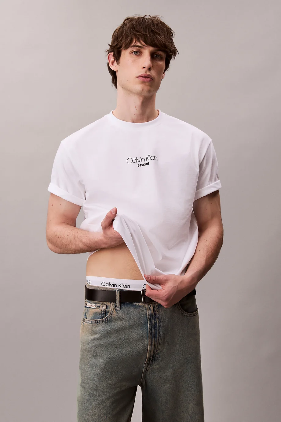 Calvin Klein Ss Graphic Tee Erkek Beyaz T-shirt LV04RC851G-YAA