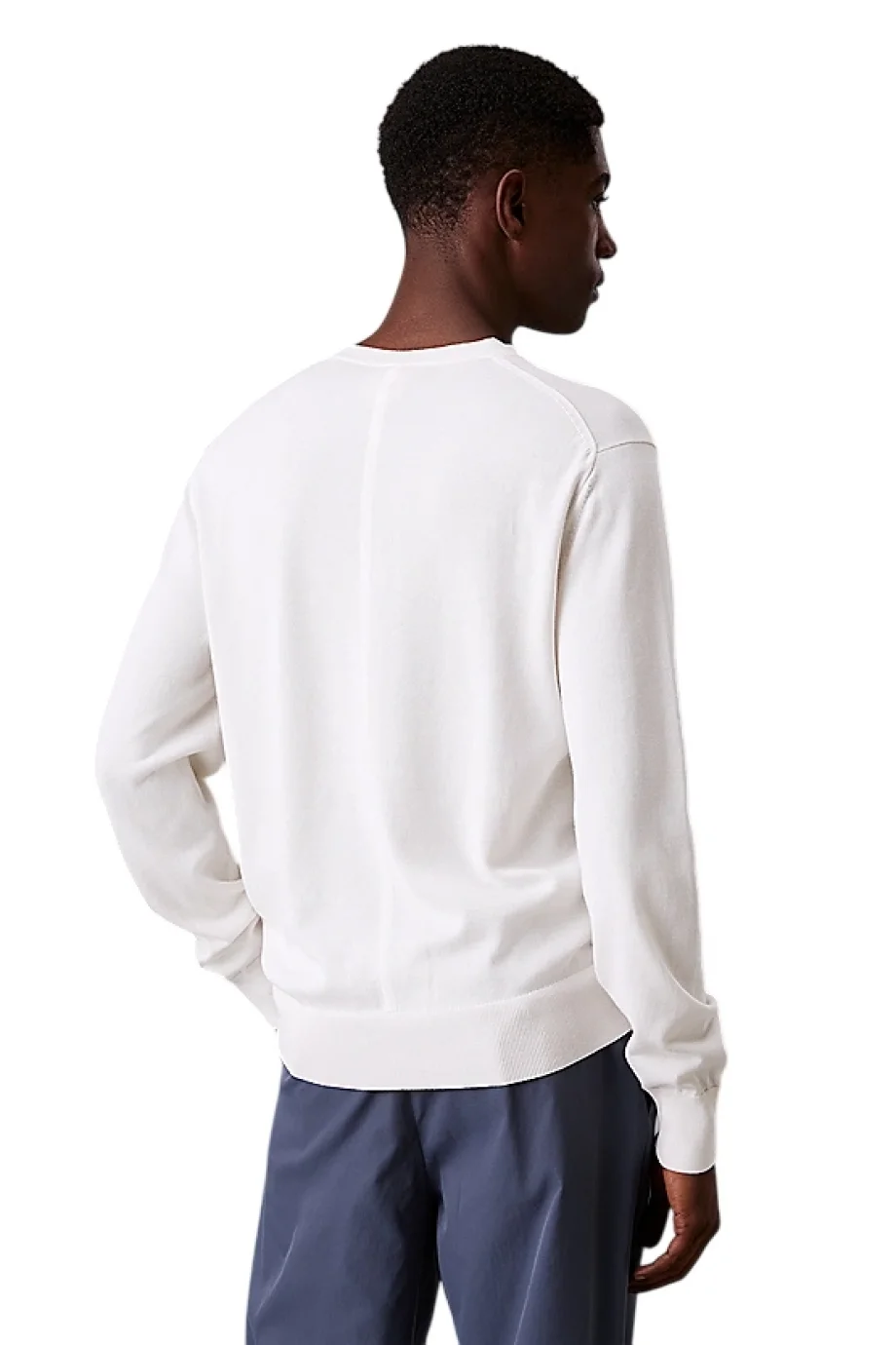 Calvin Klein Supima Cotton Erkek Beyaz Sweatshirt  LV040BM343-YAS