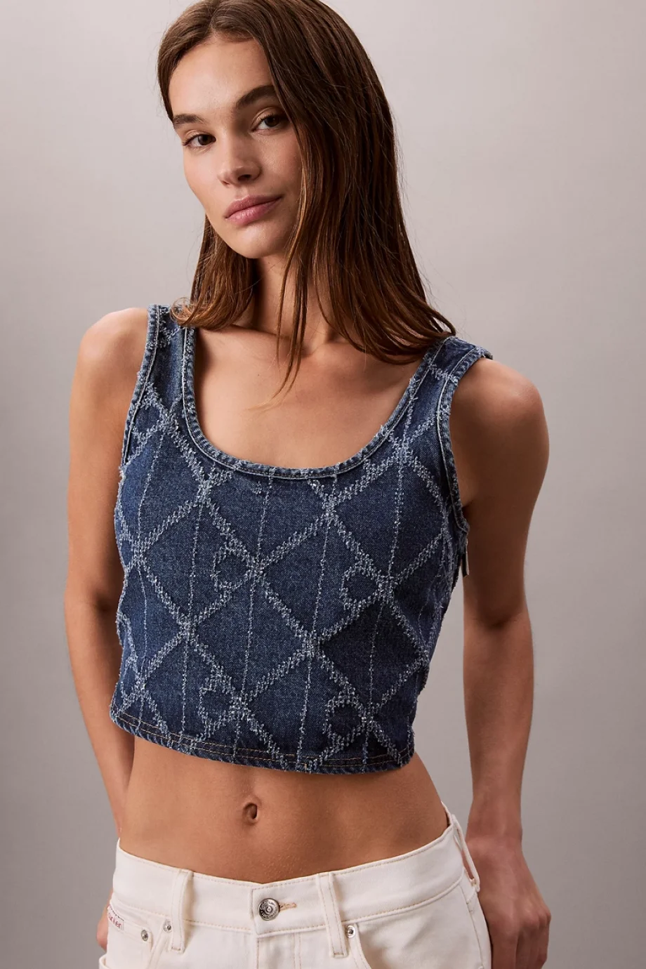 Calvin Klein Tamamı Baskılı CK Atlantic Kadın Mavi Bluz LV047D708G-YY2