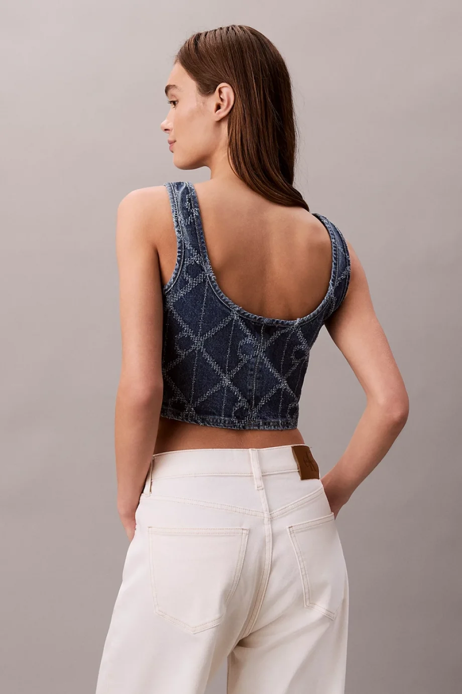 Calvin Klein Tamamı Baskılı CK Atlantic Kadın Mavi Bluz LV047D708G-YY2