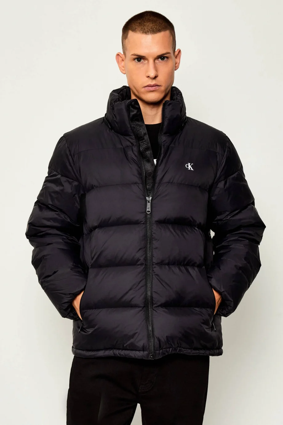 Calvin Klein Uzun Kollu Çıkarılabilir Kapüşonlu Şişme Erkek Siyah  Mont LV04RC518G-UB1