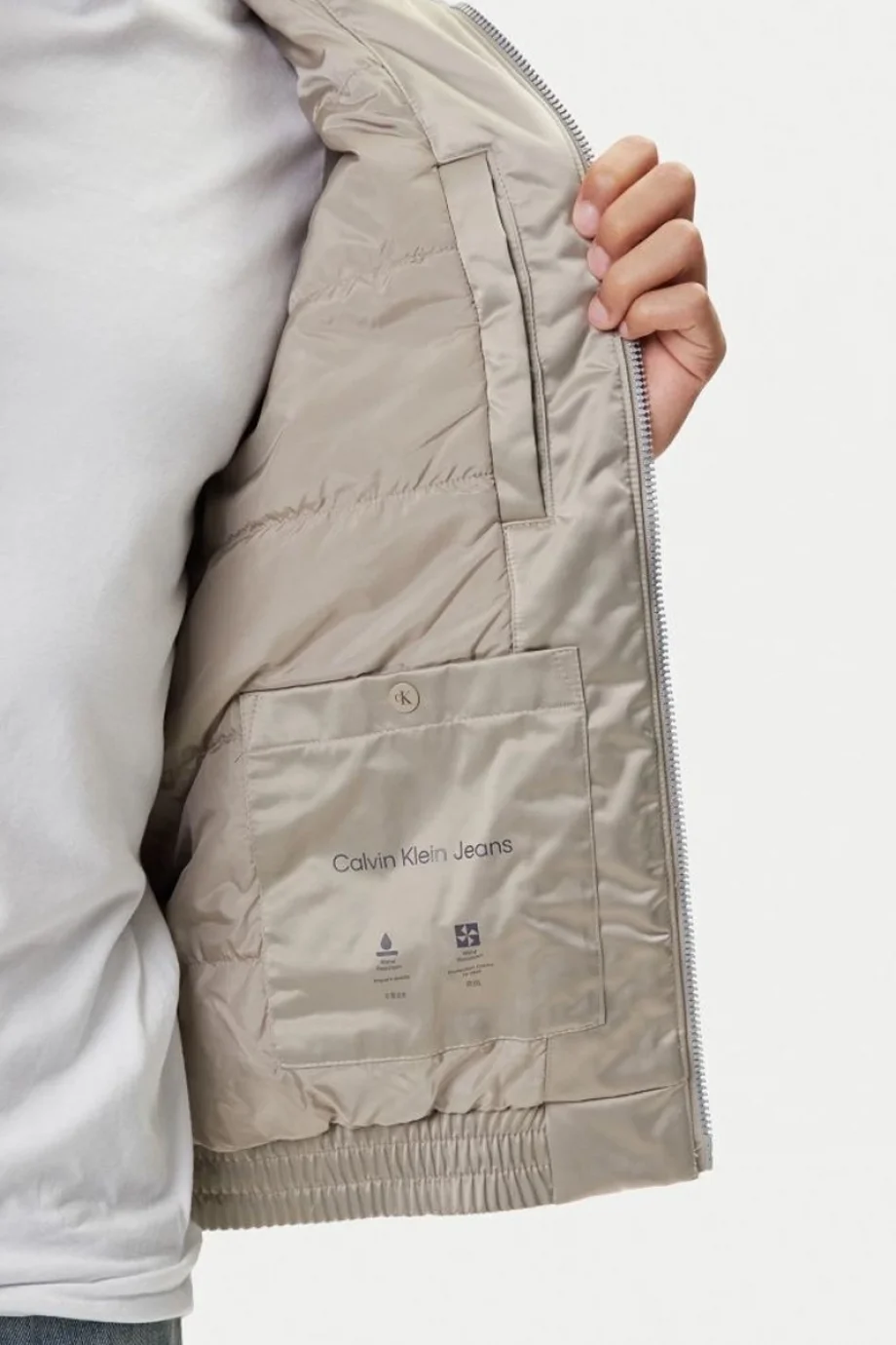 Calvin Klein Uzun Kollu Dolgulu Harrington Erkek Kahverengi Ceket LV04RC516G-RAK