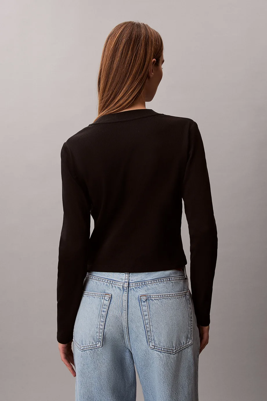 Calvin Klein Uzun Kollu Monogram Baby Kadın Siyah T-shirt LV047A803G-UB1