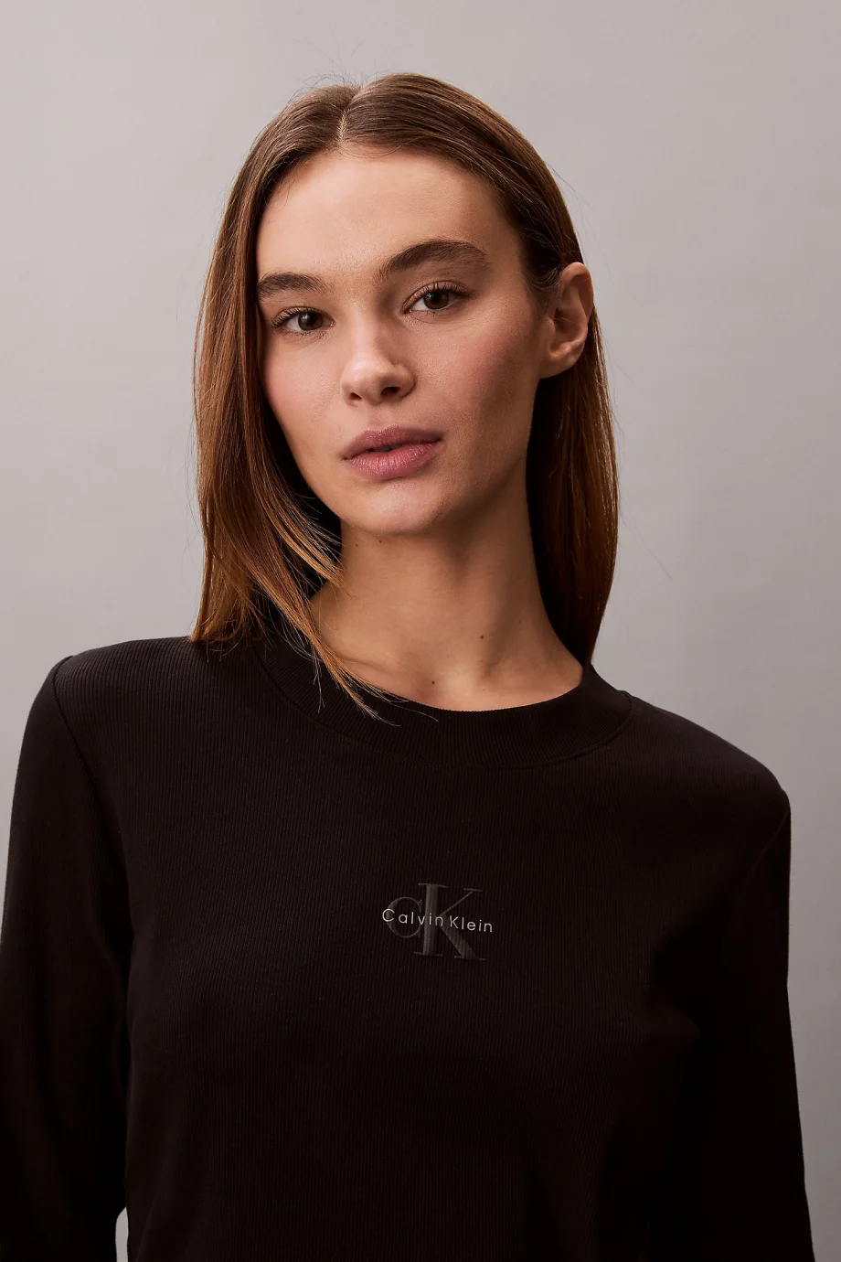 Calvin Klein Uzun Kollu Monogram Baby Kadın Siyah T-shirt LV047A803G-UB1