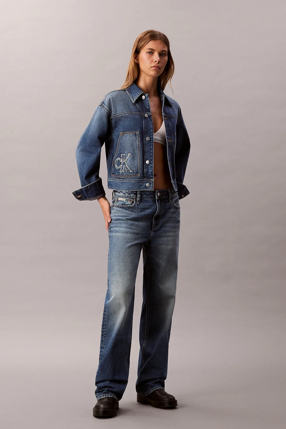 Calvin Klein Workwear CK Sanded Blue Kadın Mavi Ceket LV047E906G-3NL