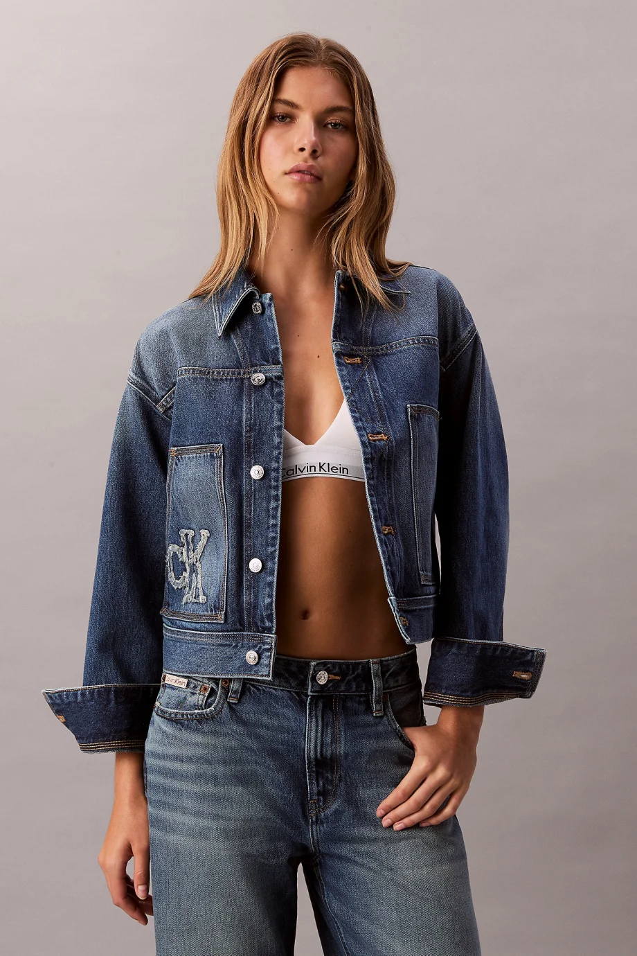 Calvin Klein Workwear CK Sanded Blue Kadın Mavi Ceket LV047E906G-3NL