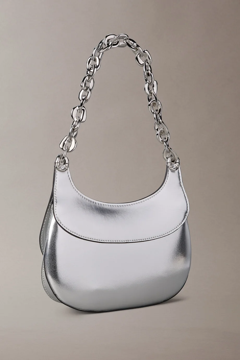 Calvin Klein Zincirli Kadın Metalik Gri Omuz Çanta LV04F3404G-3JH