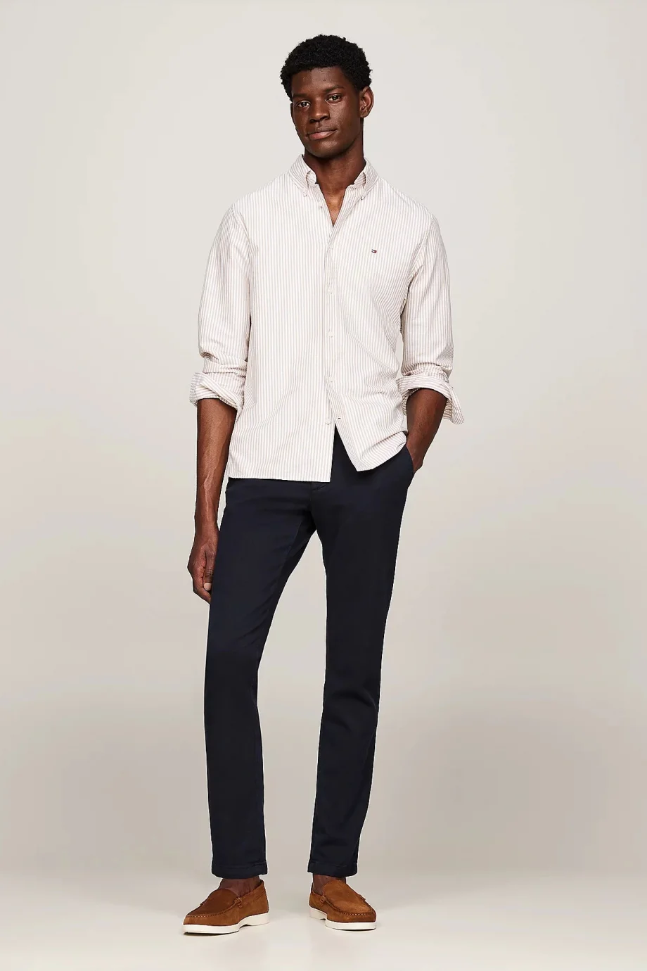 Tommy Hilfiger CHINO BLEECKER STRUCTURE GMD Erkek Lacivert Pantolon MW0MW35636DW5