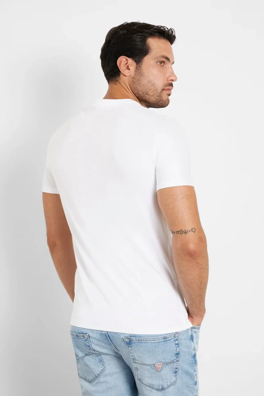 Guess Original Logo Erkek Beyaz Slim Fit T-Shirt M2YI71I3Z14-G011