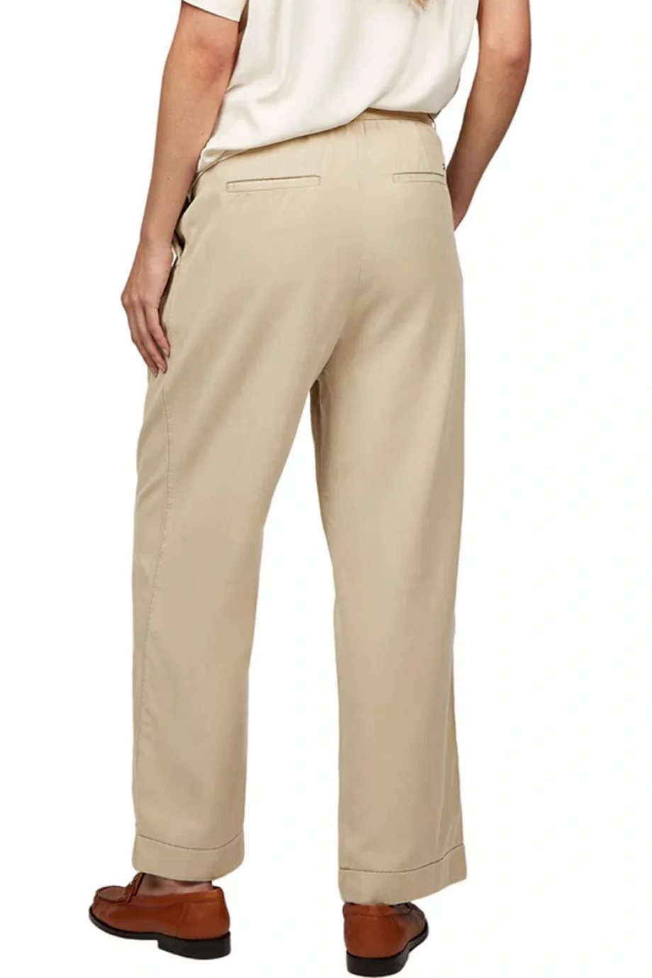 Tommy Hilfiger CO BLEND RLXD STR PULL ON CHINO Kadın  Pantolon WW0WW45589AEG