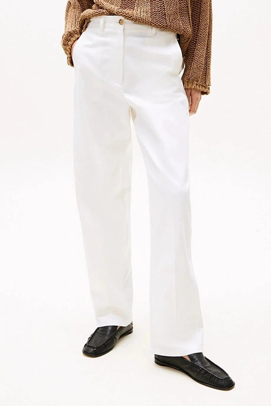 Tommy Hilfiger COTTON BARREL RELAXED STR CHINO Kadın  Pantolon WW0WW45487YCF