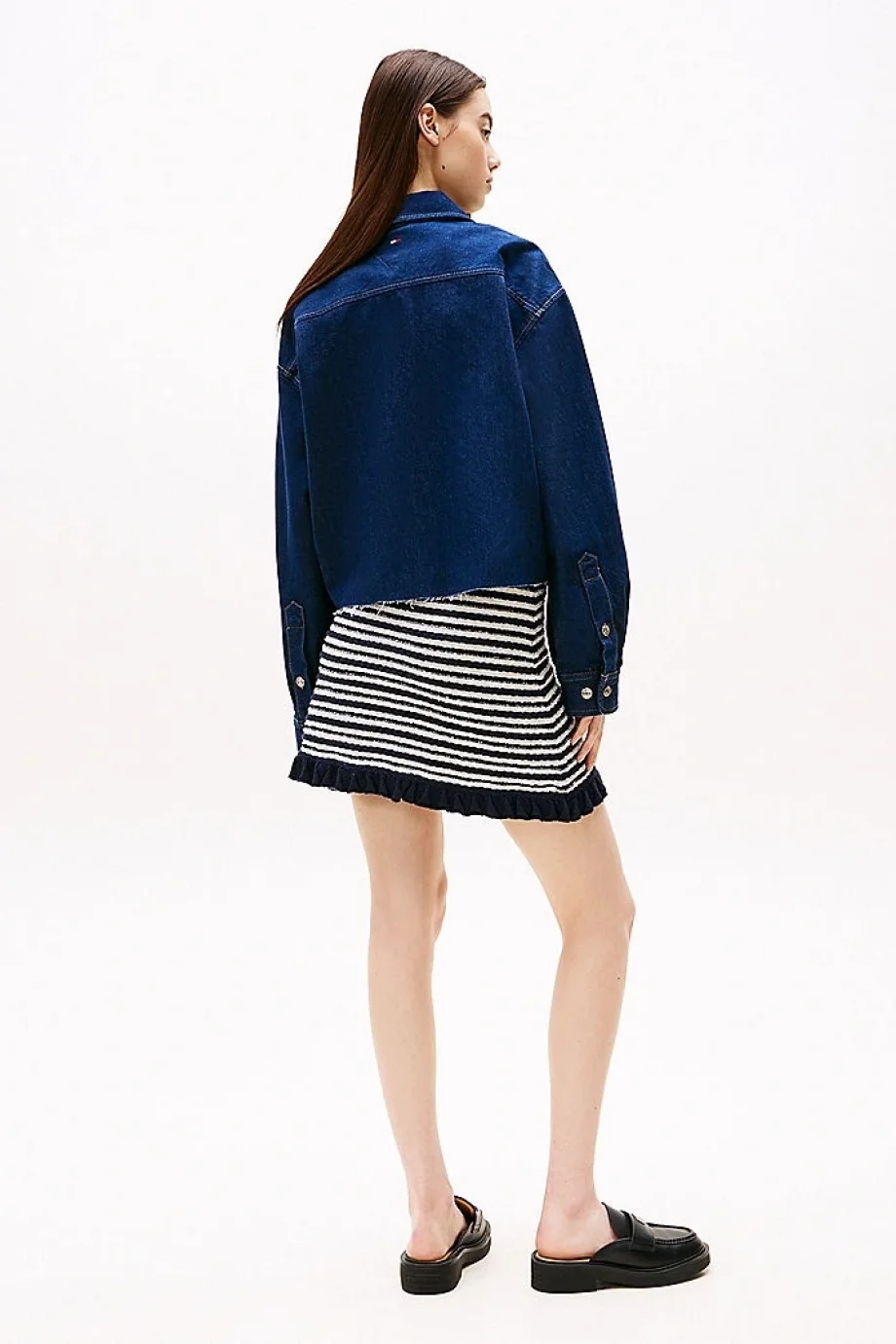 Tommy Hilfiger CRP DENIM SHIRT JCKT BI9056 Kadın  Gömlek DW0DW205671BK