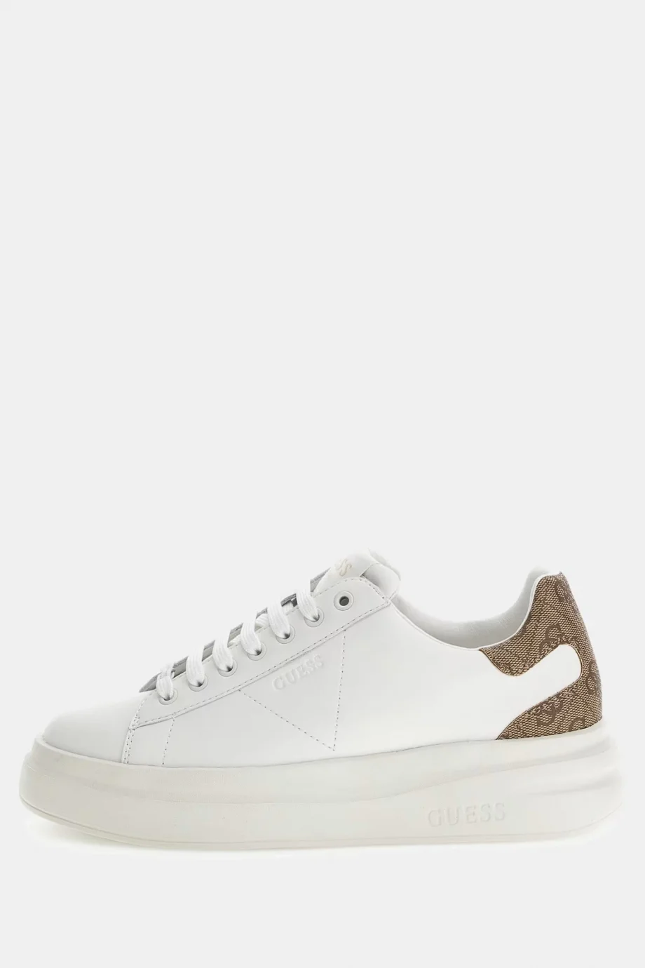 Guess Elbina Kadın Ekru Deri Sneaker FLJELBFAL12-WHBEI