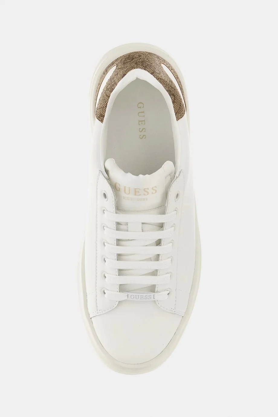 Guess Elbina Kadın Ekru Deri Sneaker FLJELBFAL12-WHBEI