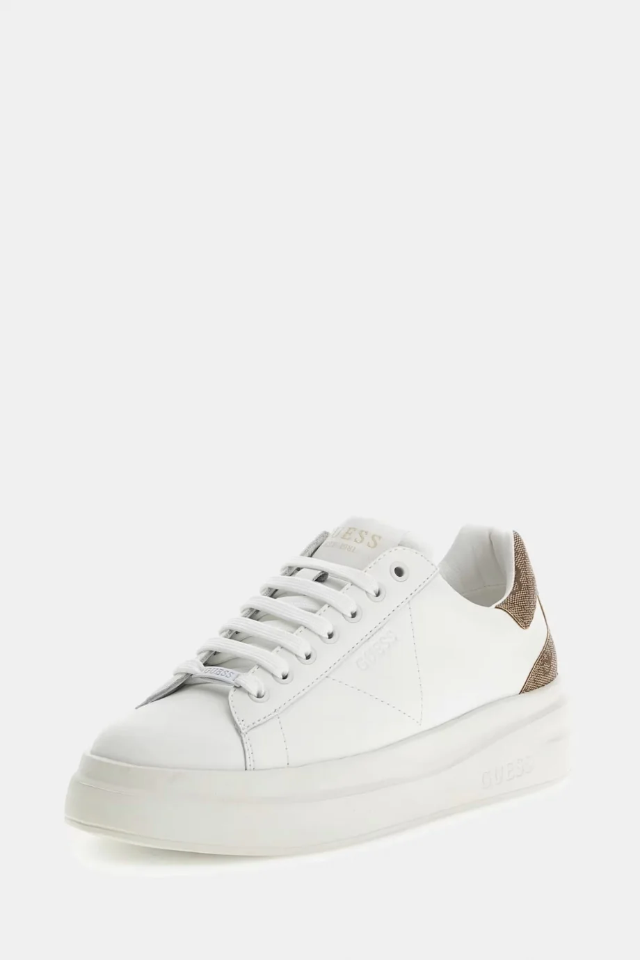 Guess Elbina Kadın Ekru Deri Sneaker FLJELBFAL12-WHBEI