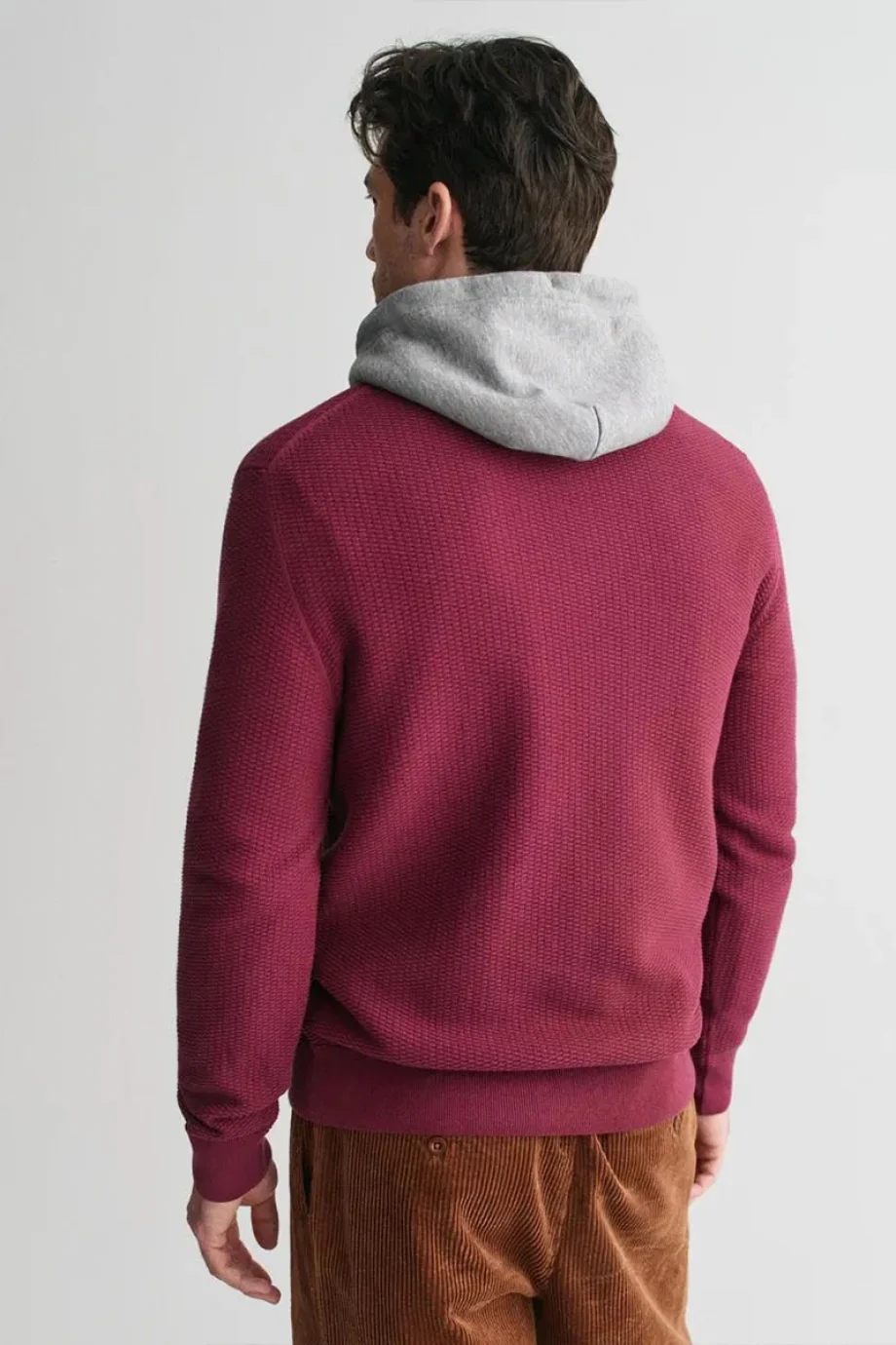 Gant Erkek Mikro Dokulu Pamuklu Yarım Fermuarlı Kazak