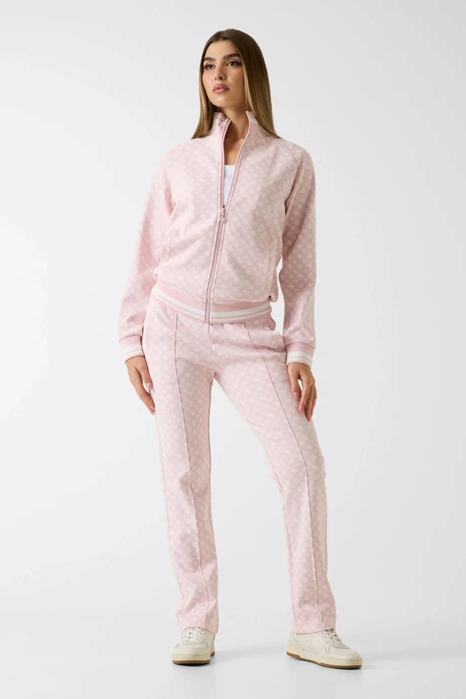 Guess Aggie Tam Fermuarlı Kadın Pembe Eşofman Üstü V5YQ03KB212-P6GZ