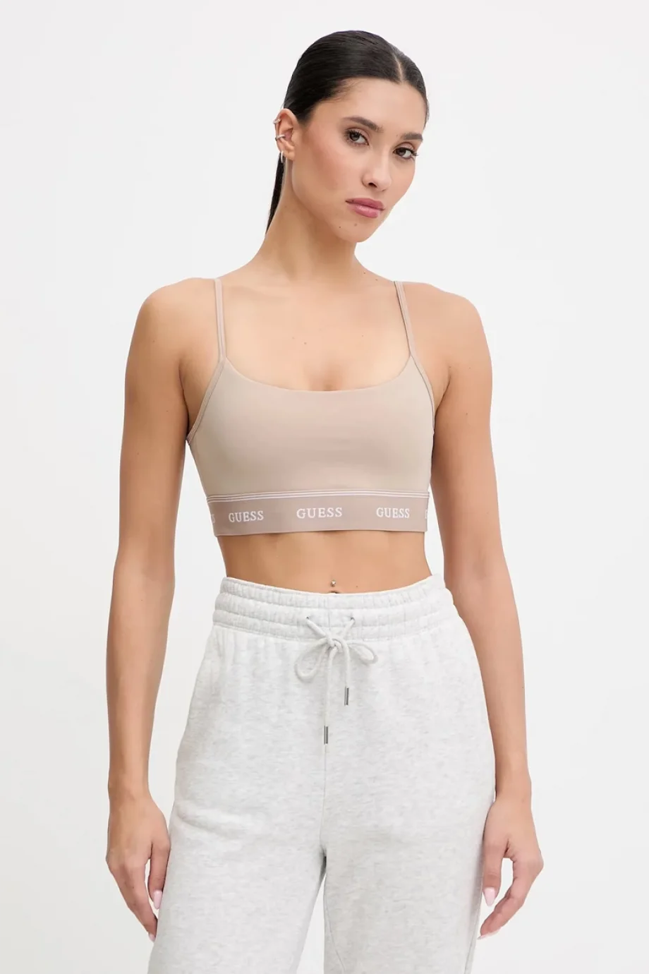 Guess Alba Aktif Çıkarılabilir Kaplı Spor Kadın Bej Büstiyer V5BP01K1942-A10L