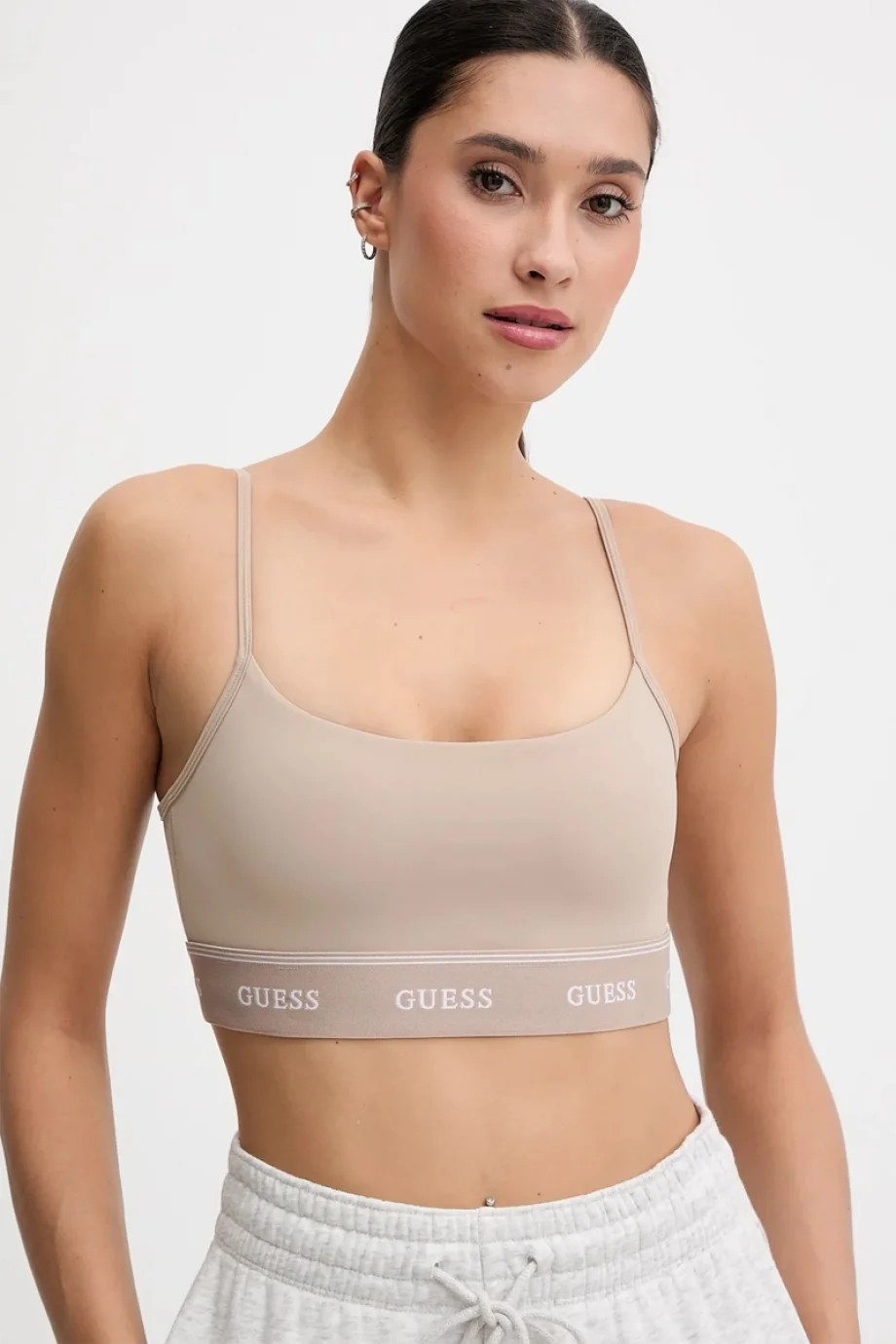 Guess Alba Aktif Çıkarılabilir Kaplı Spor Kadın Bej Büstiyer V5BP01K1942-A10L