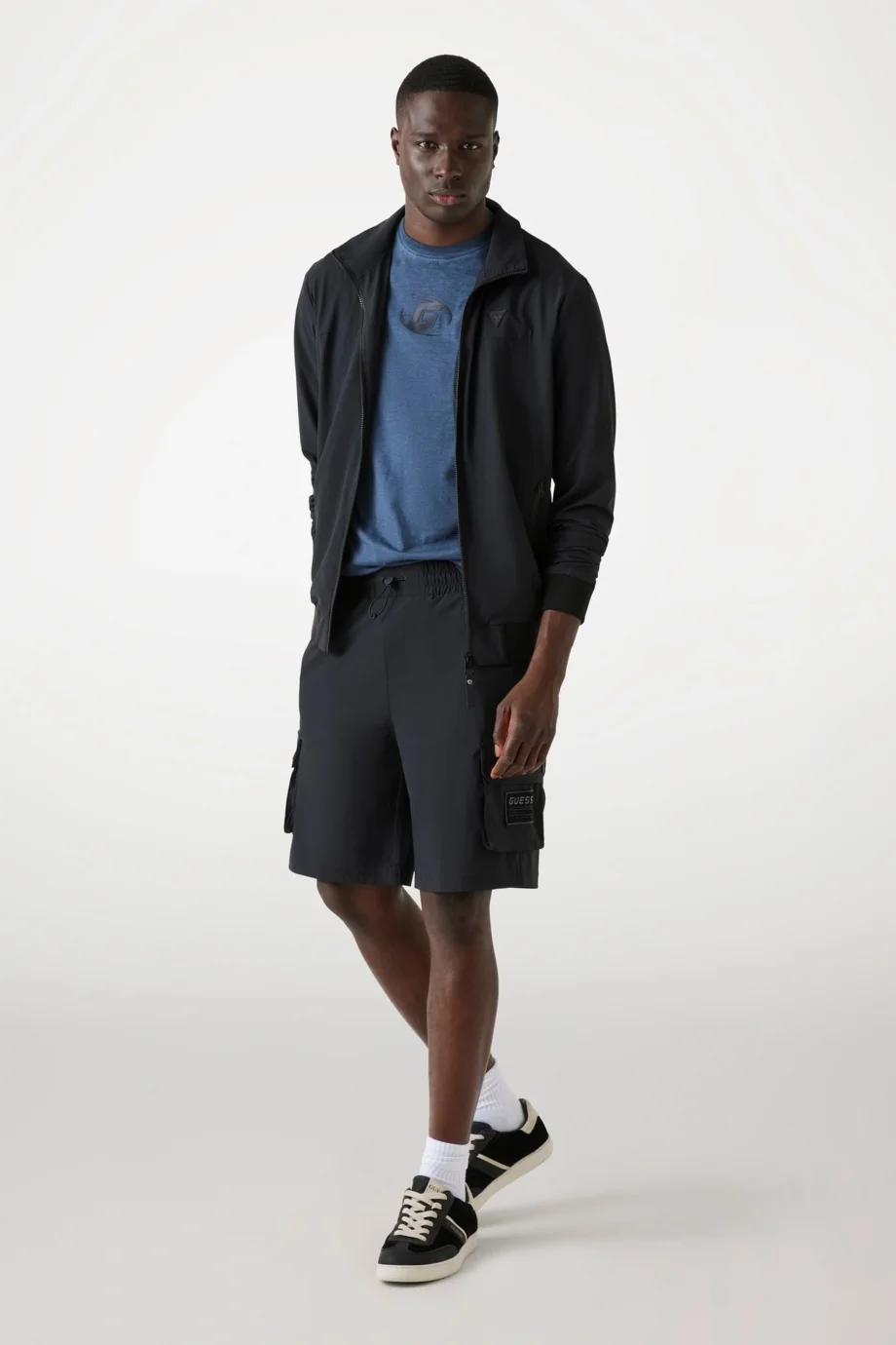 Guess Albino Erkek Siyah Aktif Loose Fit Şort Z5YD00WH2H0-JBLK