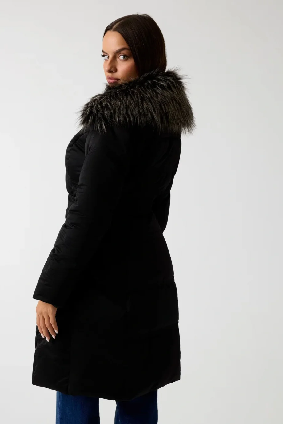 Guess Alienor Kadın Siyah Kemerli Şişme  Mont W5BL33WG092-JBLK