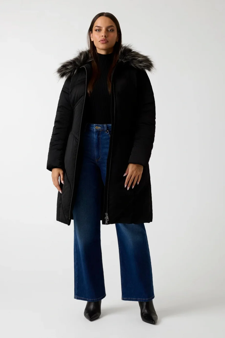 Guess Alienor Kadın Siyah Kemerli Şişme  Mont W5BL33WG092-JBLK