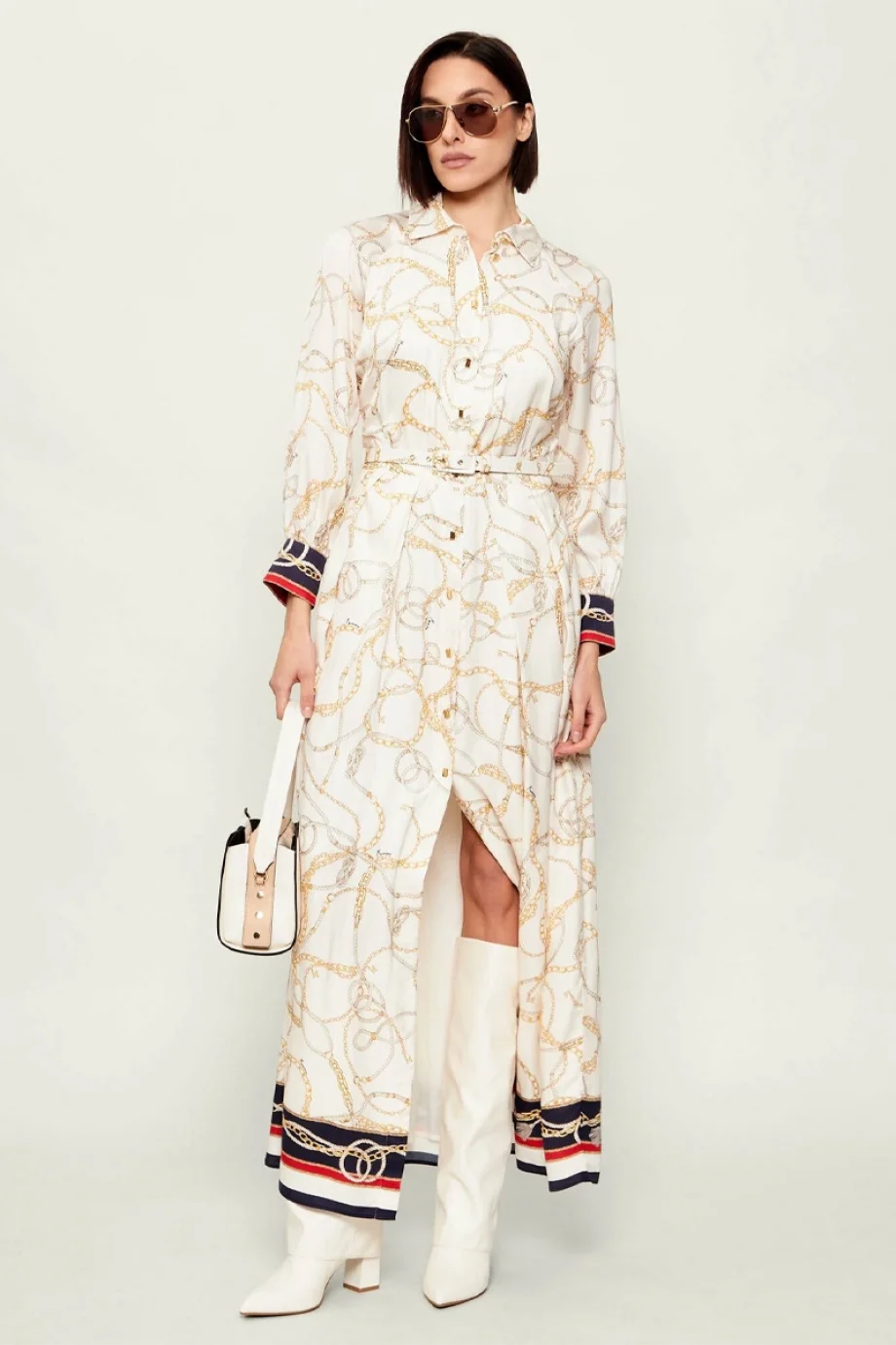 Guess Amanda Gömlek Yaka Kadın Çok Renkli Elbise 6RGK337439A-PM6Z