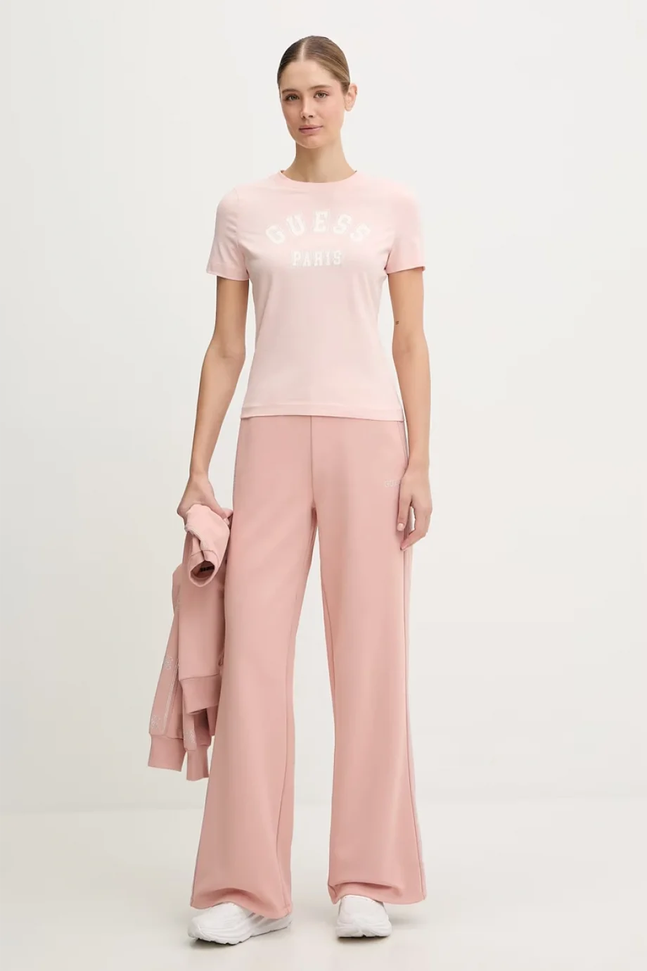 Guess Anita Bisiklet Yaka Kısa Kollu Kadın Pembe T-shirt V6RI15J1314-G66E