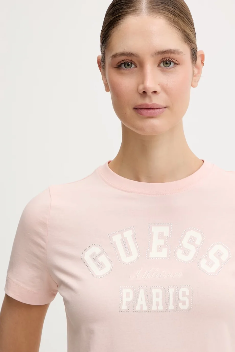 Guess Anita Bisiklet Yaka Kısa Kollu Kadın Pembe T-shirt V6RI15J1314-G66E
