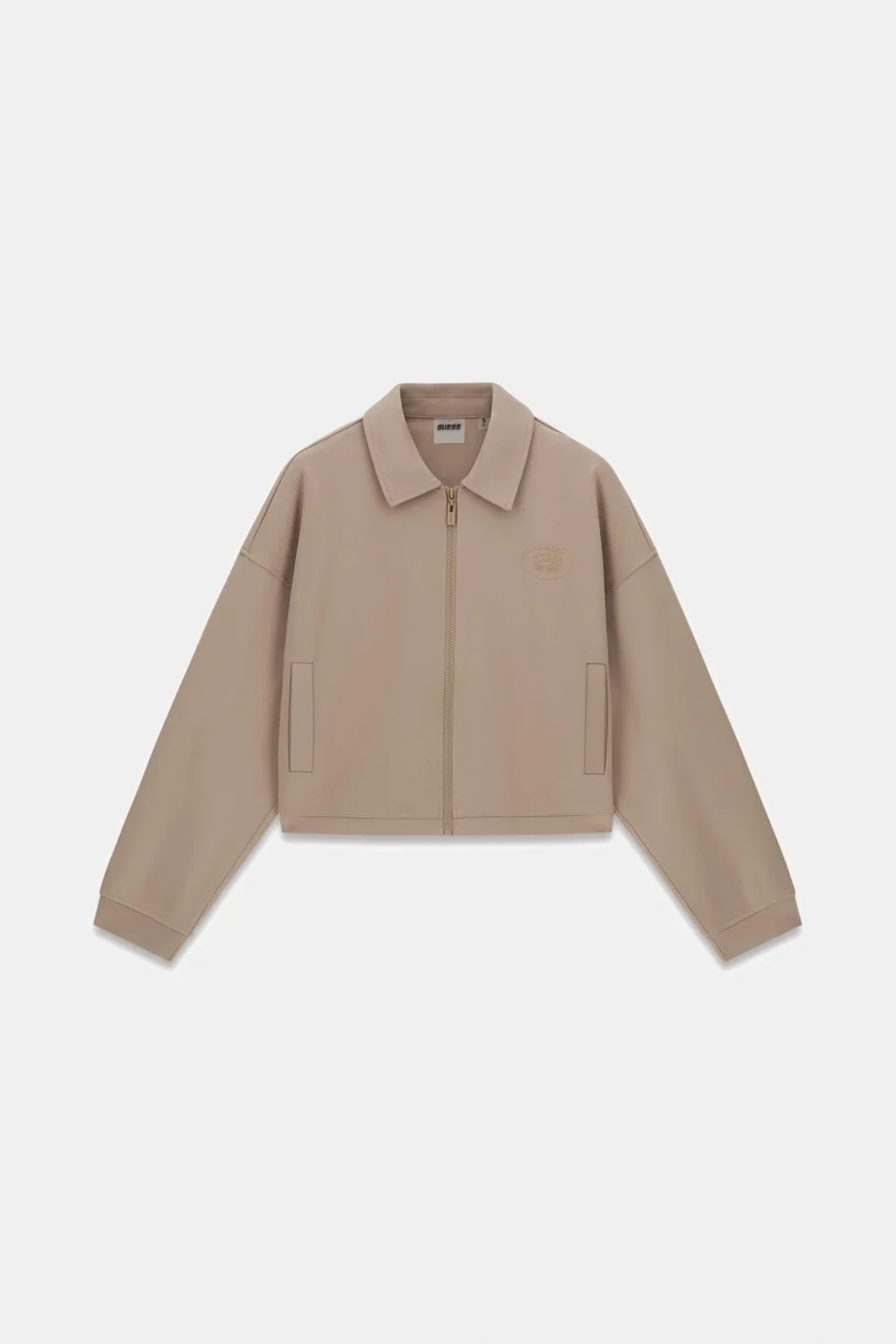Guess Annie Kısa Tam Fermuarlı Kadın Bej Eşofman Üstü V6RQ17KD822-G1O3