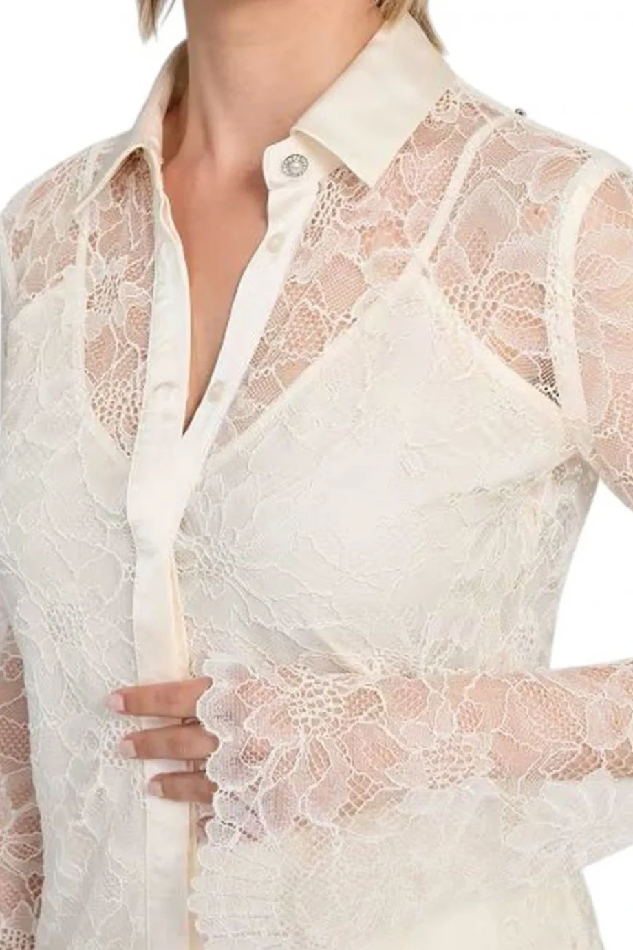 Guess Antoinette Kadın Pembe Slim Fit Gömlek W5YH58WHDY0-G133