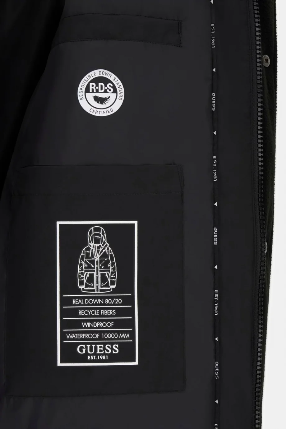 Guess Apres Erkek Siyah Mont M5BL0OW3282-JBLK