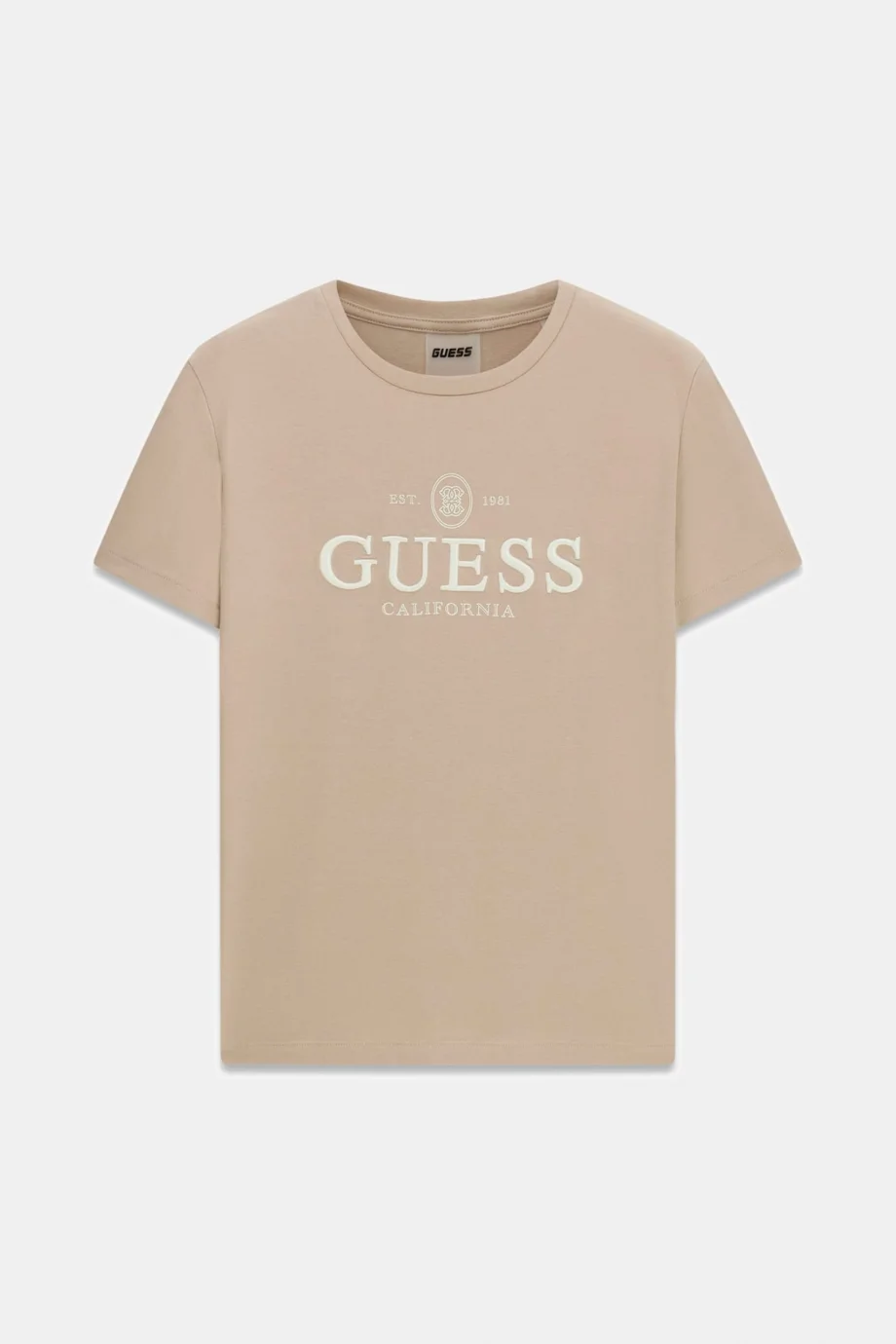 Guess Arabella Bisiklet Yaka Kısa Kollu Kadın Bej T-shirt V6RI06KD741-G1BW