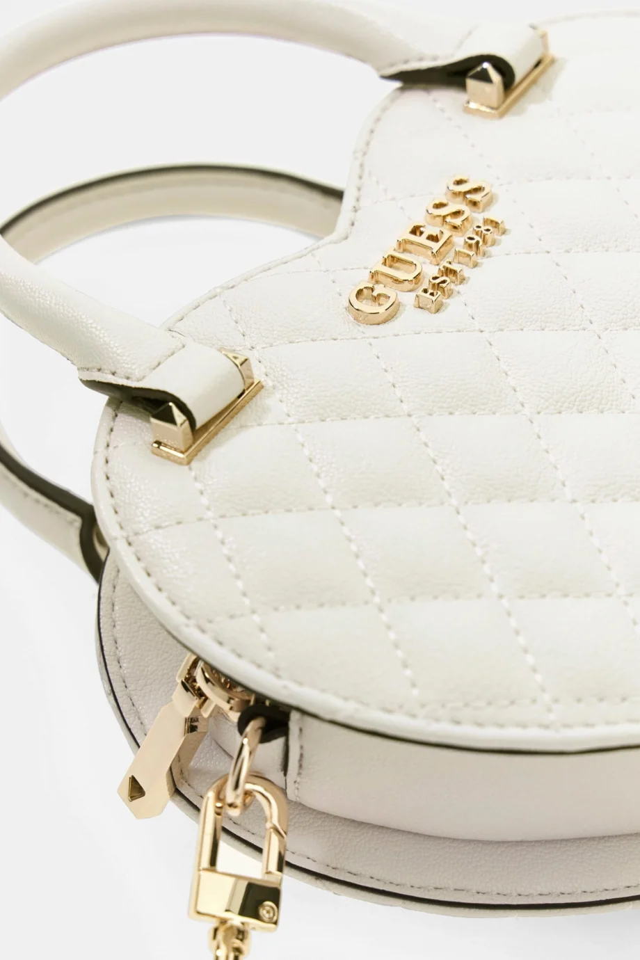 Guess Atabey Kalp Şekilli Kadın Beyaz Çapraz Çanta HWQG9894770-OFF