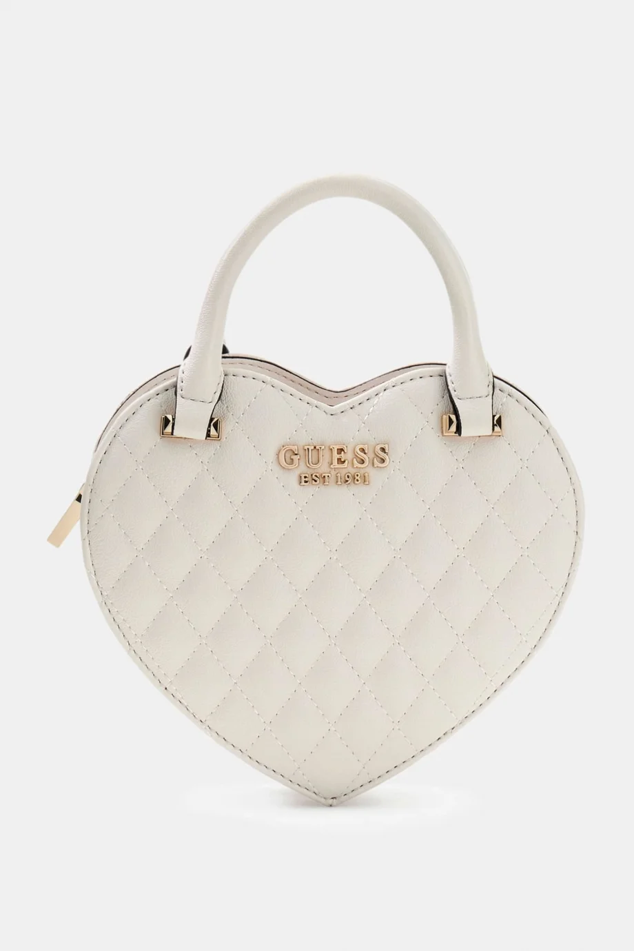 Guess Atabey Kalp Şekilli Kadın Beyaz Çapraz Çanta HWQG9894770-OFF