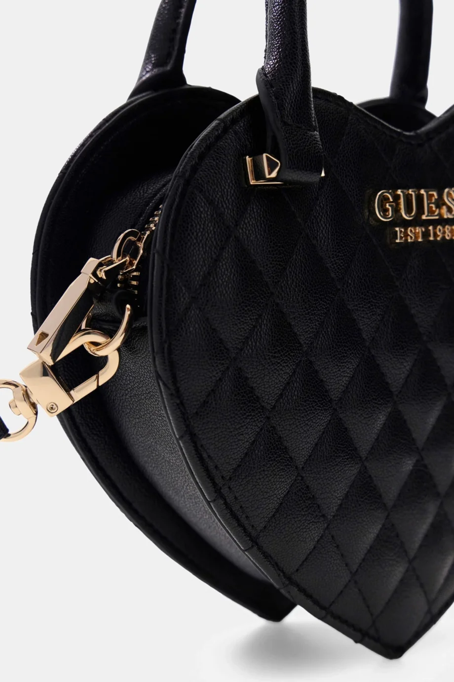 Guess Atabey Kalp Şekilli Kadın Siyah Çapraz Çanta HWQG9894770-BLA