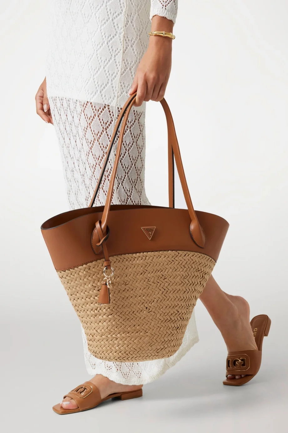 Guess Atalia Kadın Konyak Hasır El Çantası HWWG9634230-NRC