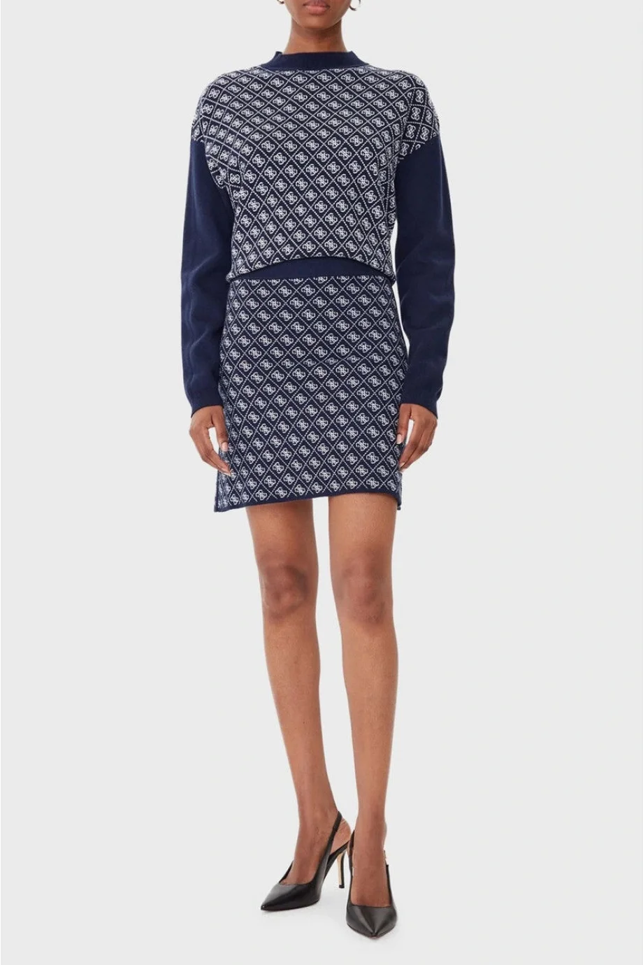 Guess Aubrey Kadın Lacivert A Kesim Yün Karışımlı Triko Etek W5BD81Z3JD2-FBDI