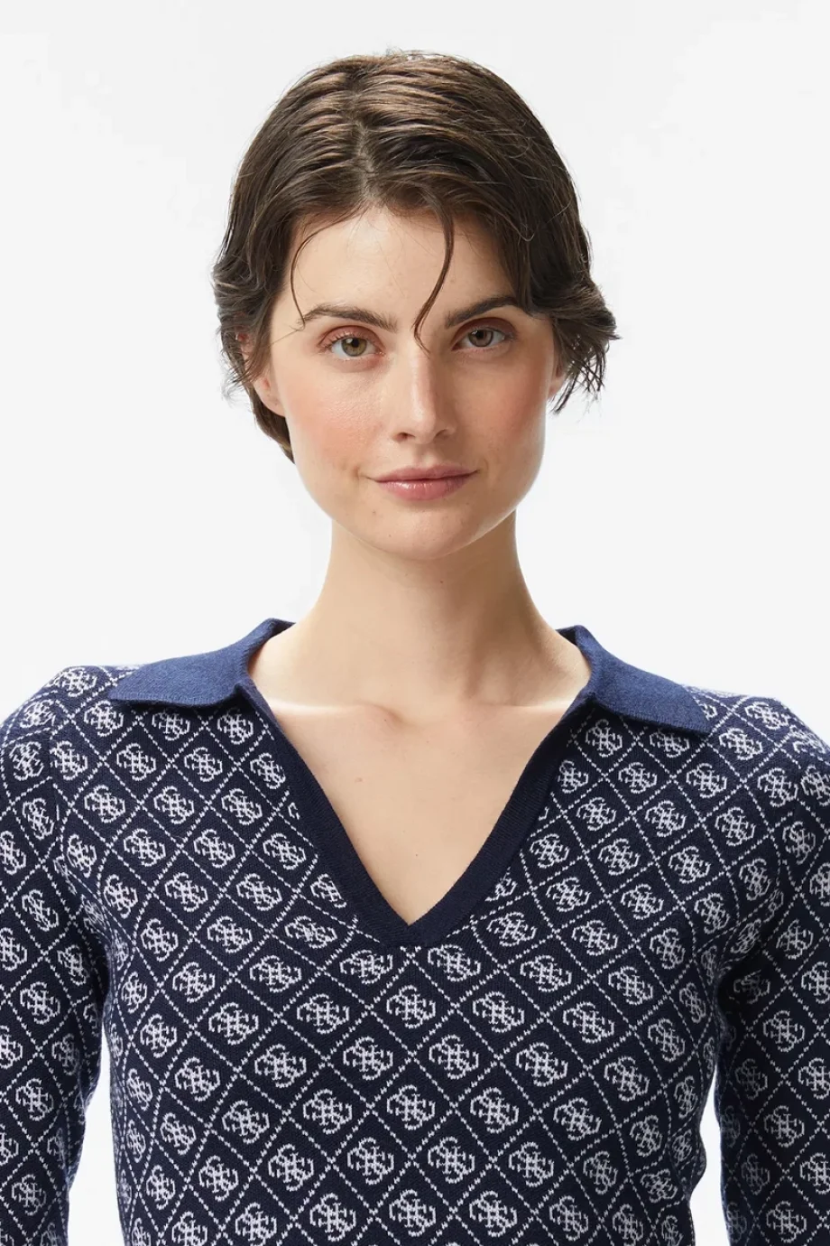 Guess Aubrey Kadın Lacivert Yün Karışımlı Triko Elbise W5BK25Z3JD2-FBDI