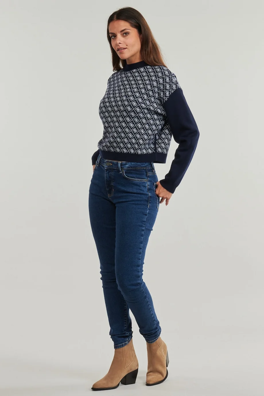 Guess Aubrey Kadın Lacivert Yün Karışımlı Triko W5BR23Z3JD2-FBDI