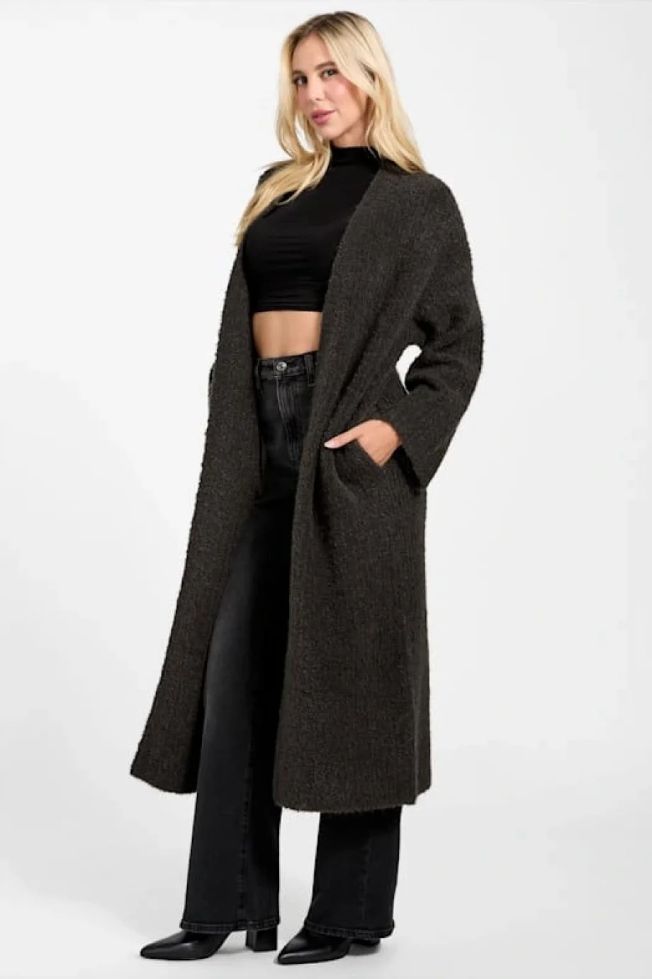 Guess Beniko Kadın Kahverengi Yün Karışımlı Triko Hırka W5BR54Z0702-G1H3