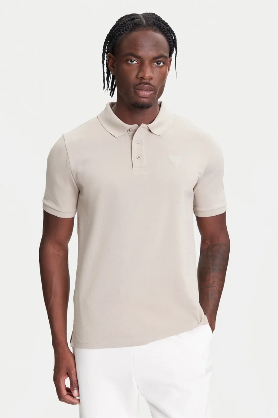 Guess Beppe Erkek Bej Aktif Slim Fit Polo T-Shirt Z5YP02K9WF1-G1CA