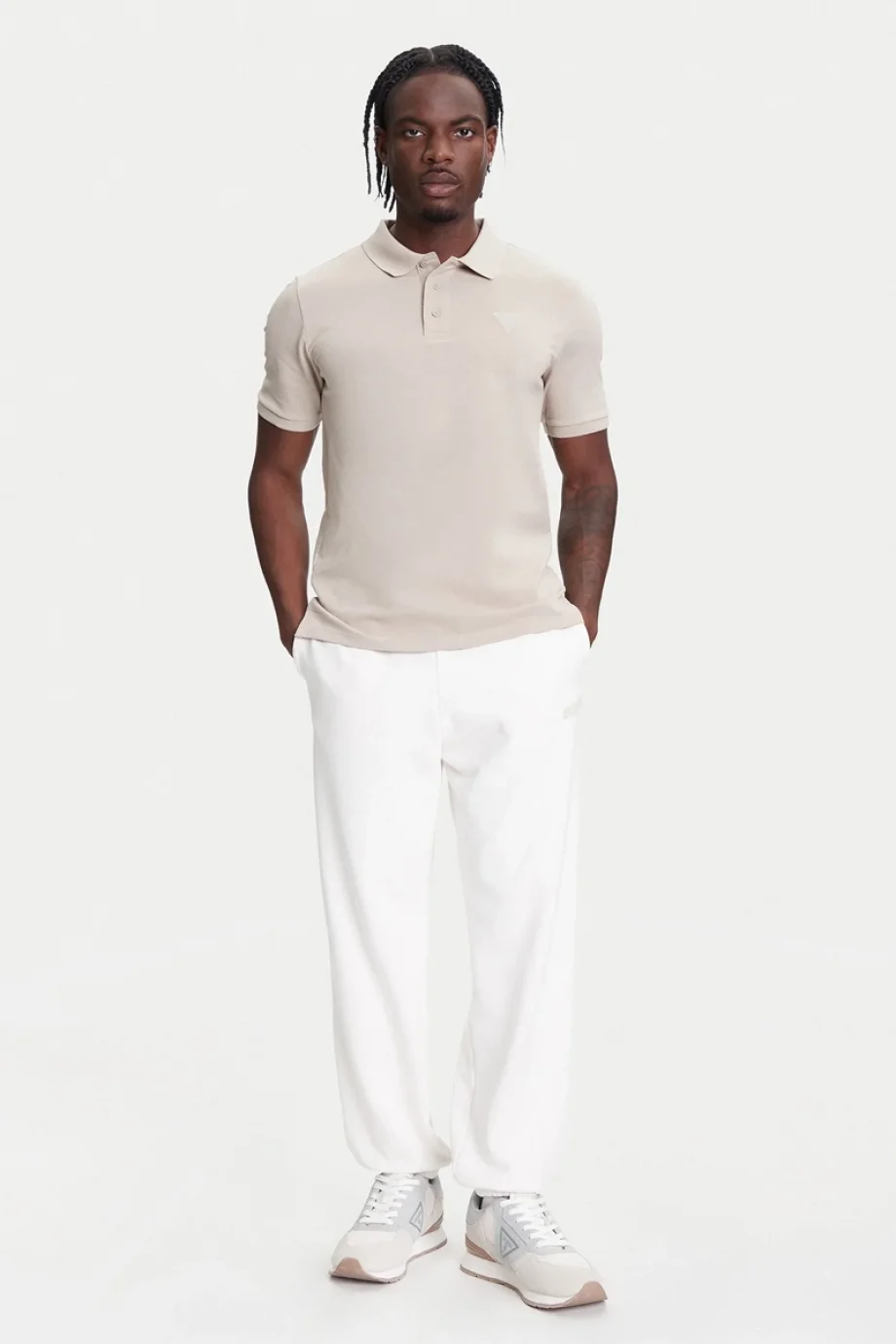 Guess Beppe Erkek Bej Aktif Slim Fit Polo T-Shirt Z5YP02K9WF1-G1CA