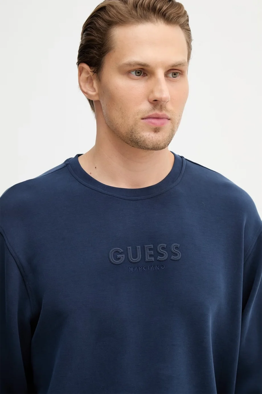 Guess Bisiklet Yaka Uzun Kollu Scuba Luxe Erkek Siyah Sweatshirt M6RQ42KAYM2-G7DC