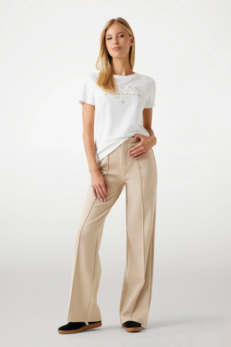 Guess Carla Kadın Kahverengi Aktif Flare Fit Eşofman Altı V5YB11KCX42-G1DR