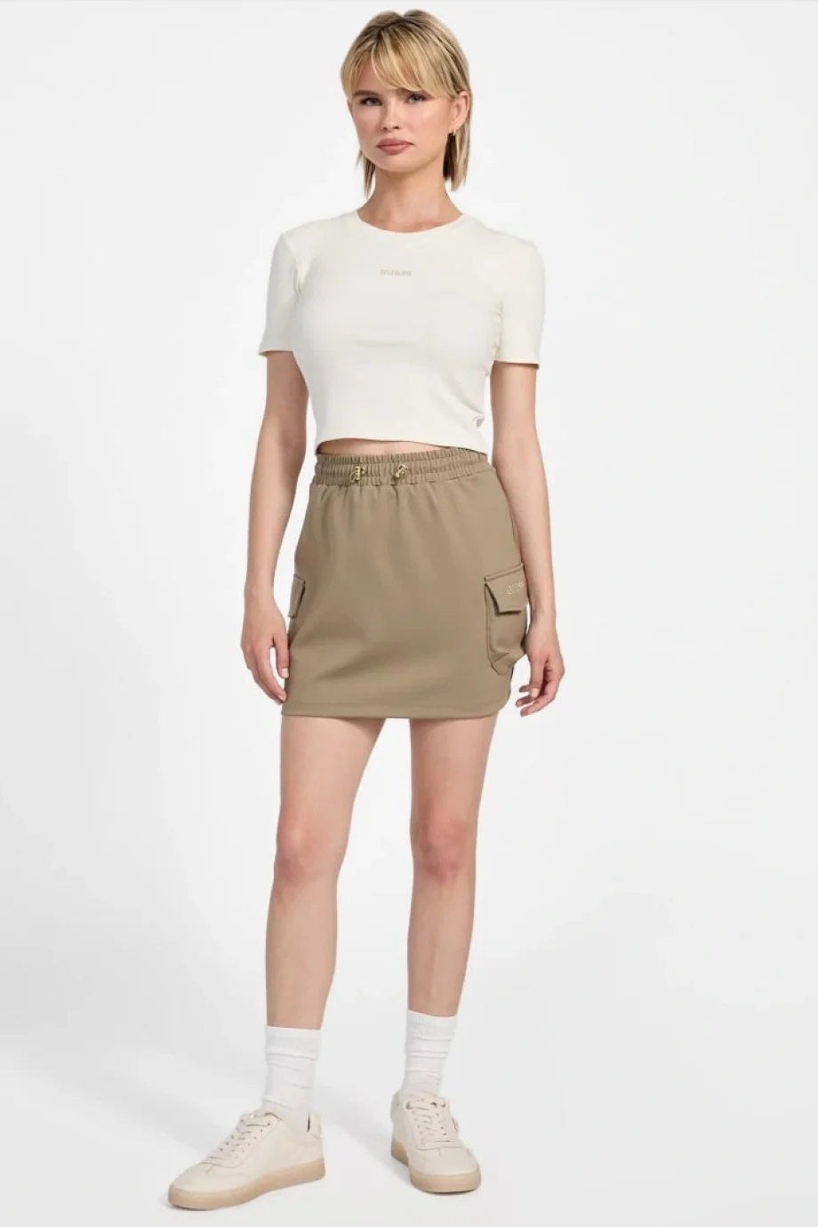 Guess Carla Kadın Krem Aktif Top V5YP08K8RT2-A10F