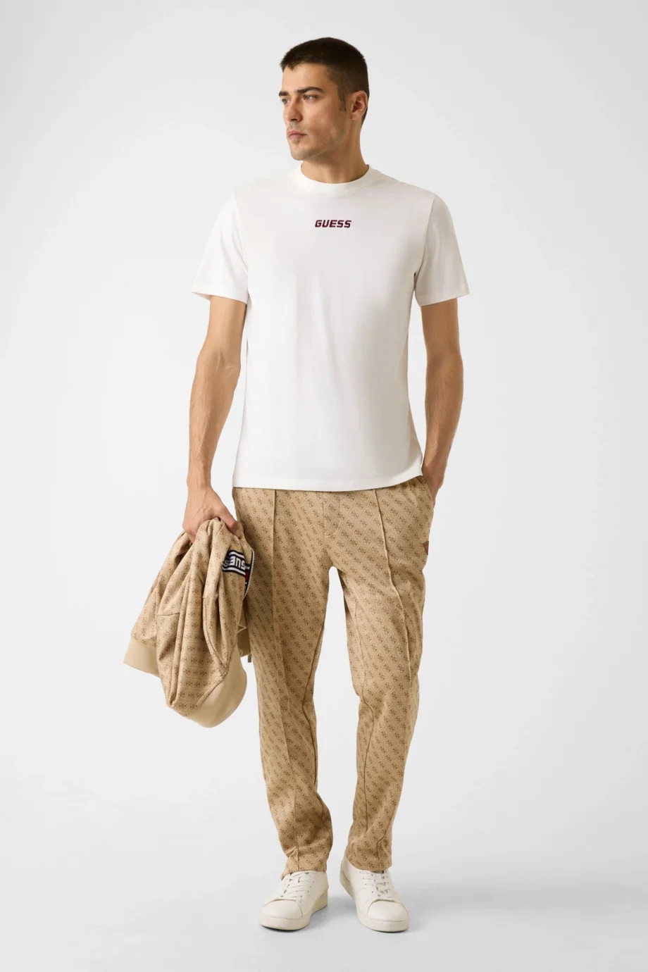 Guess Cochise Bisiklet Yaka Kısa Kollu Erkek Beyaz T-shirt Z6RI00I3Z14-G018