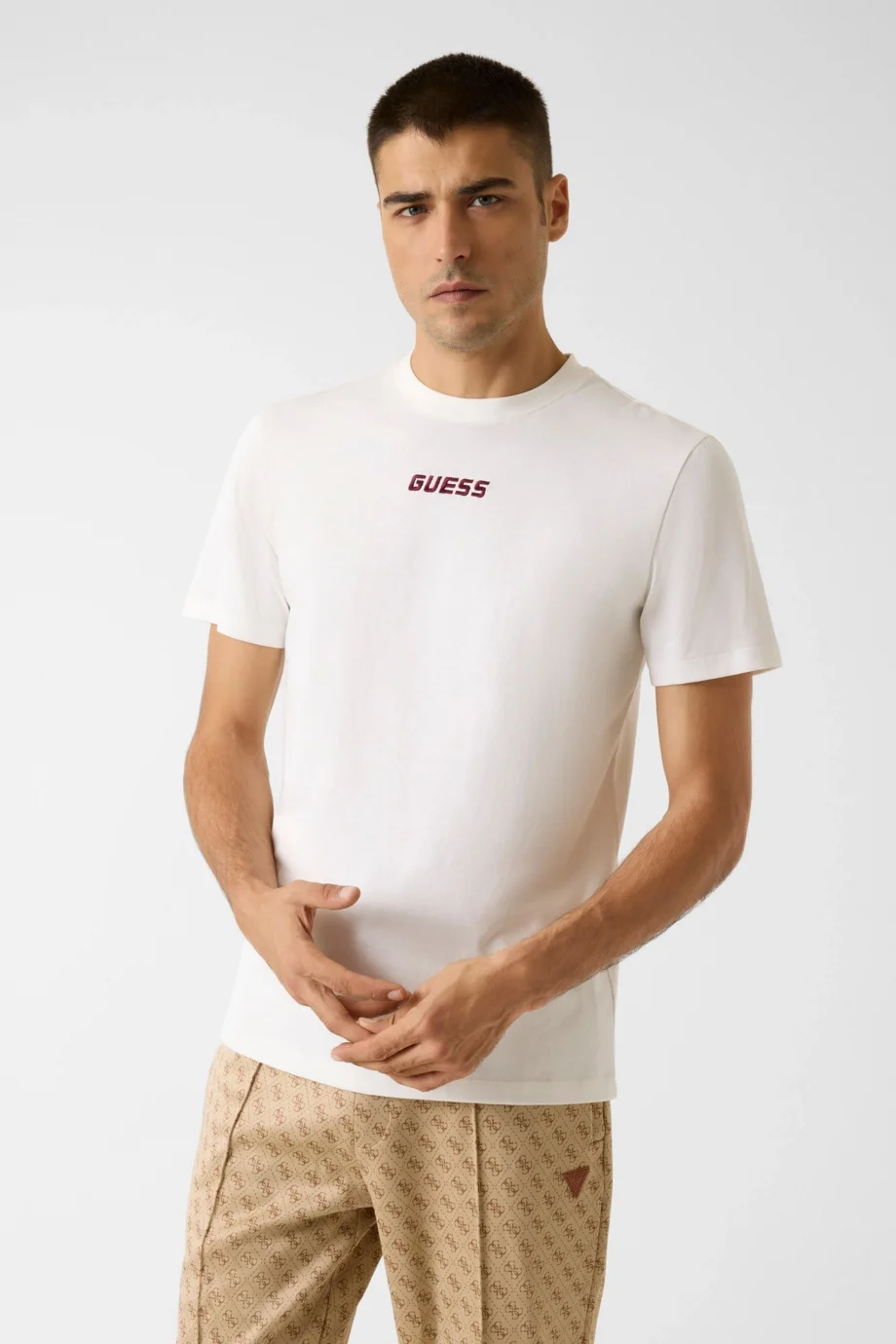 Guess Cochise Bisiklet Yaka Kısa Kollu Erkek Beyaz T-shirt Z6RI00I3Z14-G018