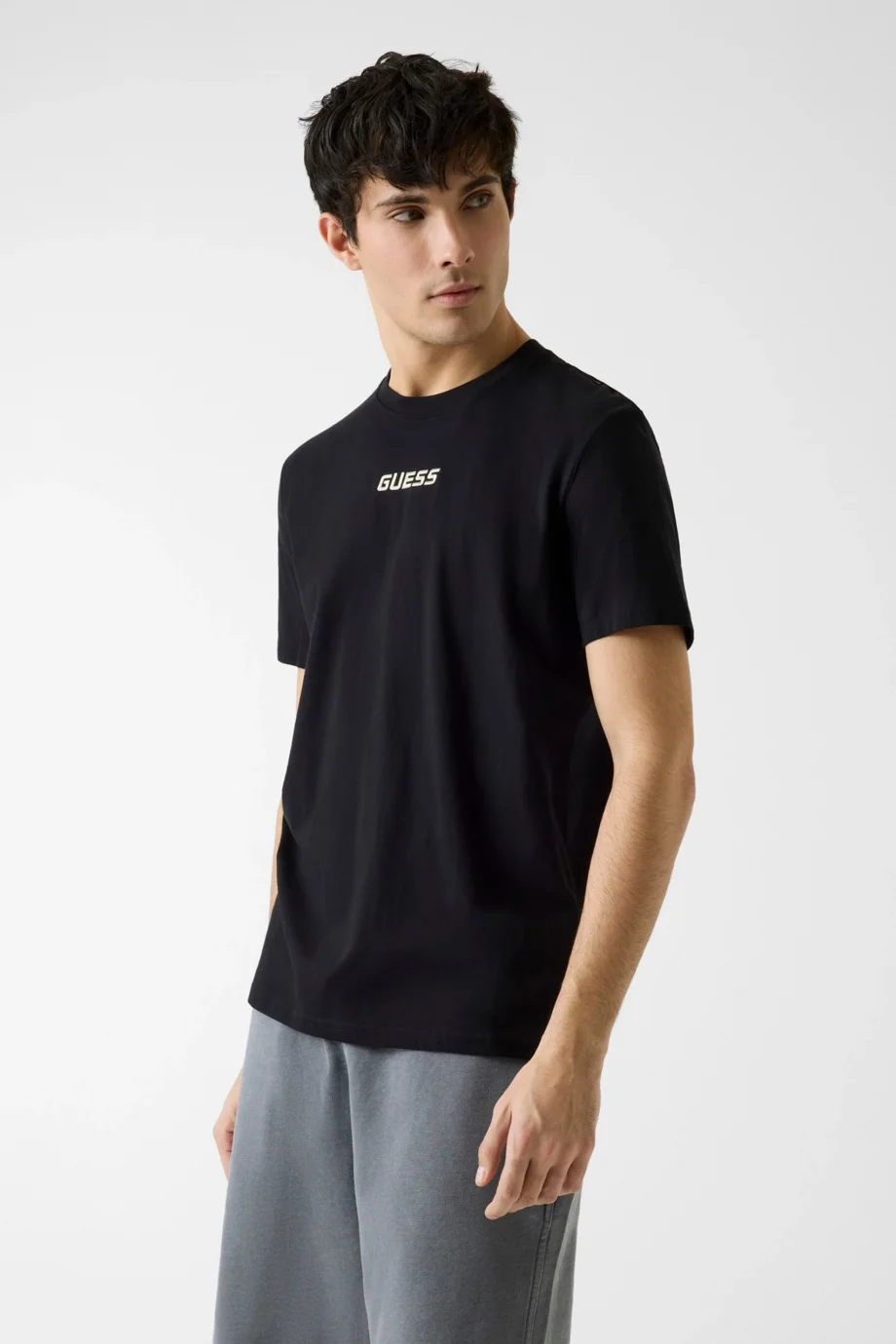 Guess Cochise Bisiklet Yaka Kısa Kollu Erkek Siyah T-shirt Z6RI00I3Z14-JBLK